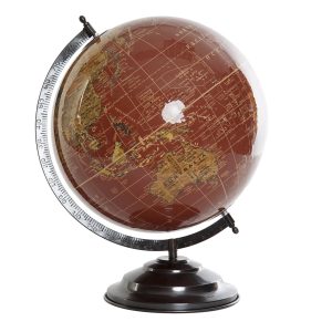 Red Plastic, Iron & Paper Globe
