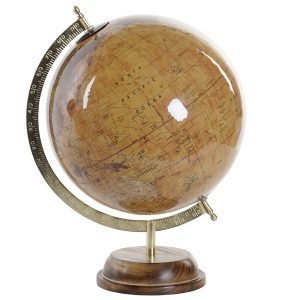 Metal & Wood Base Globe  37 cm