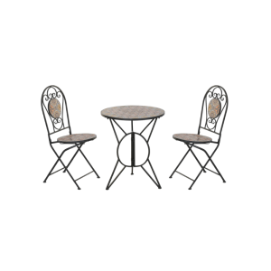 COMING SOON 3-Piece Mosaic Table Set – Iron & Stone